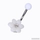 Lsv-8Blanc Petite Fleur nombril Anneau Body Piercing Bijoux Blanc Fleur  B06XGC4SSQ